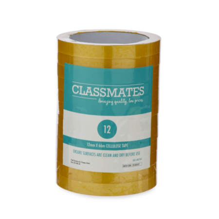Classmates Golden Tape 12mmx66m Pack 12