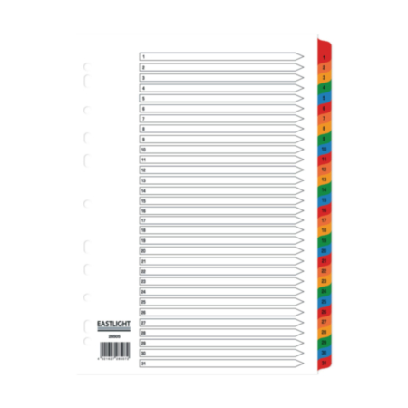 A4 Mylar Dividers 1-31