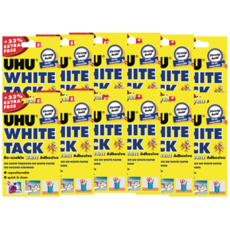 UHU White Tack 86.5g Pack 12