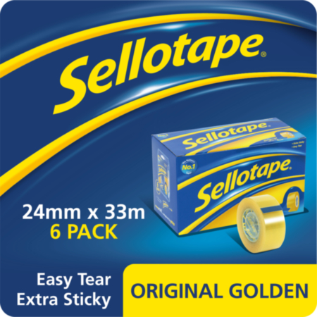 Sellotape 24mmx33m Pack 6 Reel