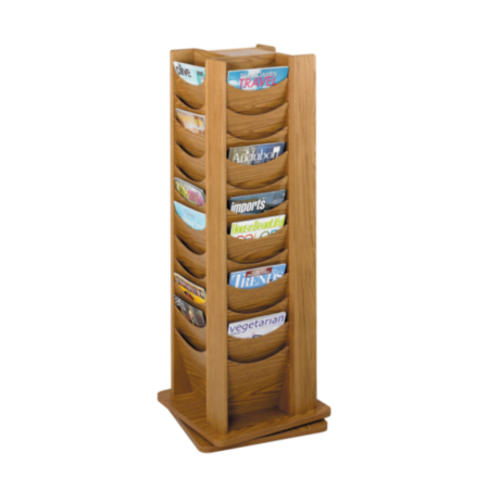 Oak Revolving Literature Dispensers