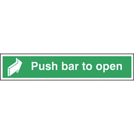 Sign Push Bar To Open Self Adhesive
