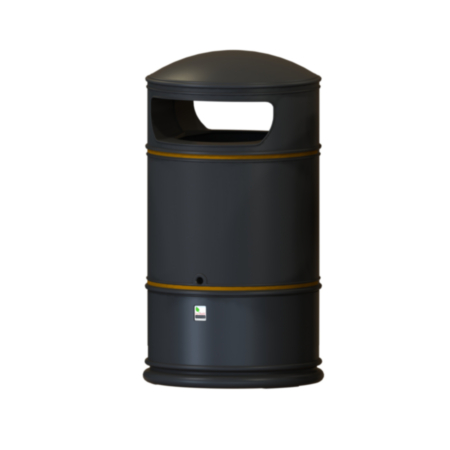 Heritage Lite Hooded Litter Bin Black