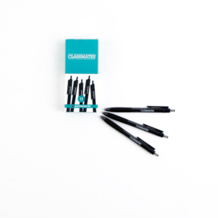 Classmates Retractable Pen Pk 12 Black