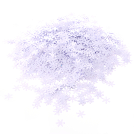 Metallic Snowflake Sequins White
