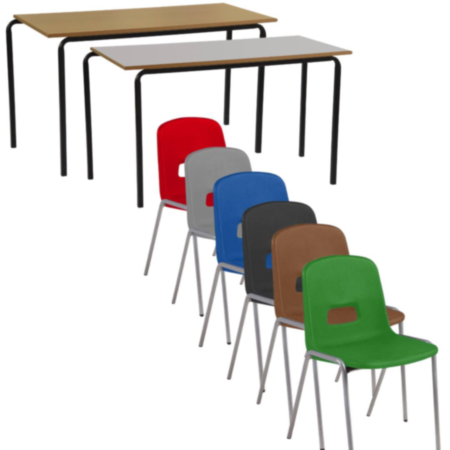 Hille GH20 Chair and Crushed Bent Table Secondary School Class Pack Bundle