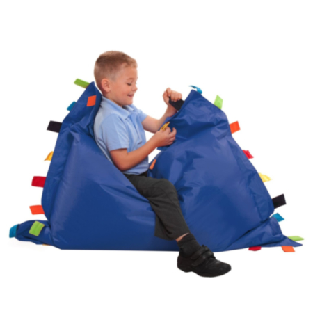 Touch Tags Bean Bag Floor Cushions - 2 Pack (1 Blue and 1 Natural)