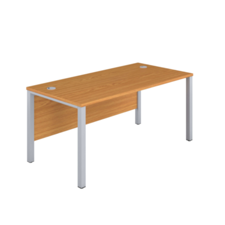 Goalpost Ultra Modern Home Office Desk-Oak-Silver