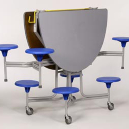 Sico 8 Seater Oval Mobile Folding School Lunch Table and Chairs Set