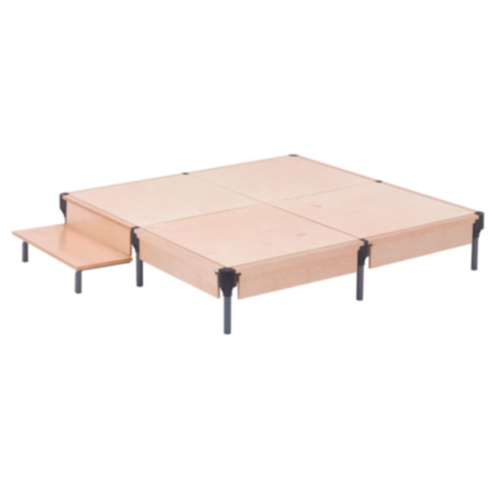 Gratnells Lightweight Stage - Step Up Quad Mini Sage with 4 Panels and 1 Set of Steps