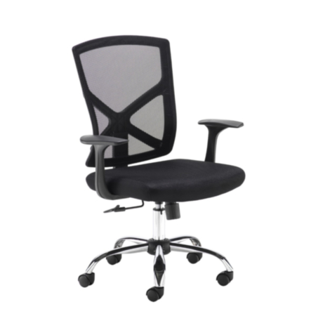 Hale Black Mesh Ergonomic Office Operator Chair with Chrome Base