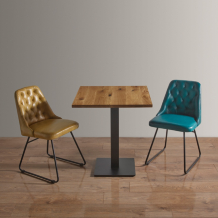 Harland Quilted Leather Vintage Cafe Bistro Chair