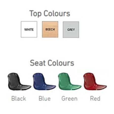 Harvey Polypropylene Indoor 6 Seater Fast Food Seating Unit- Accessible from Both Sides