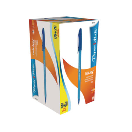 Inkjoy 100 Cap Medium Blue Pack 100