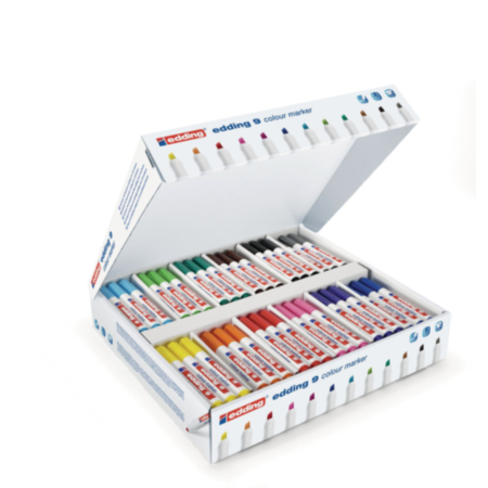 Edding 9 Colour Marker Chisel Pack 144