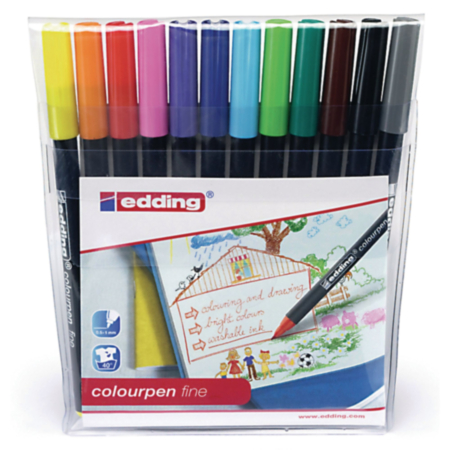 Edding Colour Pen Fine Ass  Pack 12