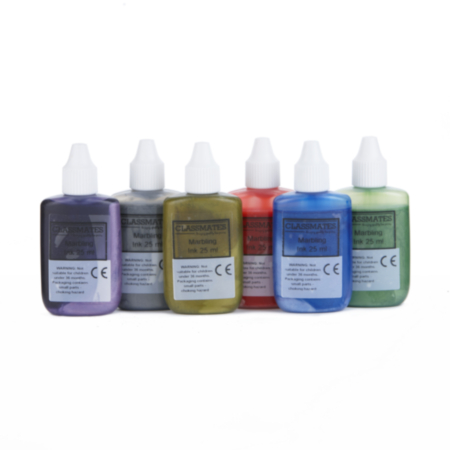 Marbling Ink Ass Met Cols 6x25ml Bottles