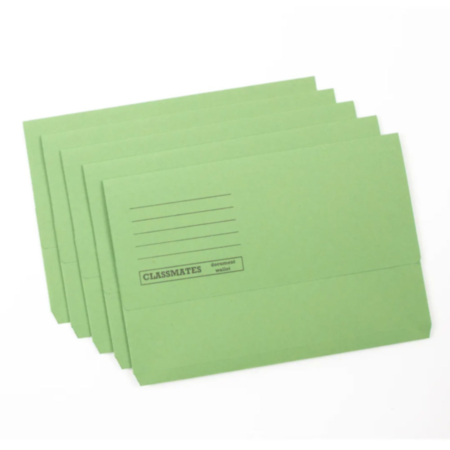 Classmates Document Wallets Green