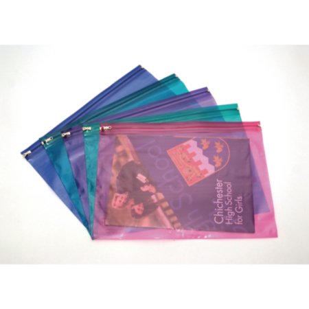 Coloured Zip Wallets 370x255mm