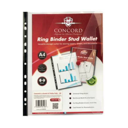 A4 Ringbinder Stud Wallet Pack 5