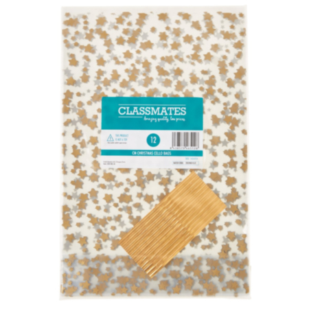 Classmates Christmas Cello Bags  Pack 12