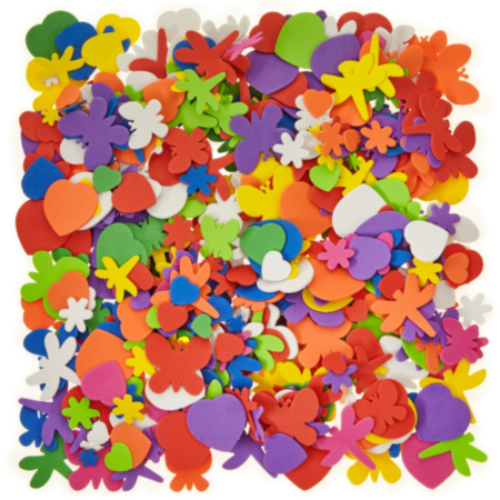 Flower Heart And Bug Foam Shapes 500pk