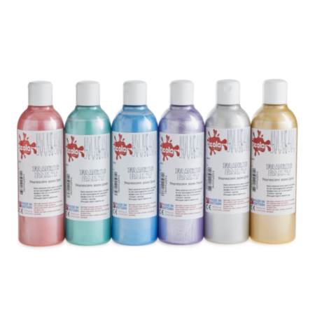 Scola Fabric Paints Metallic 300ml  Pack 6