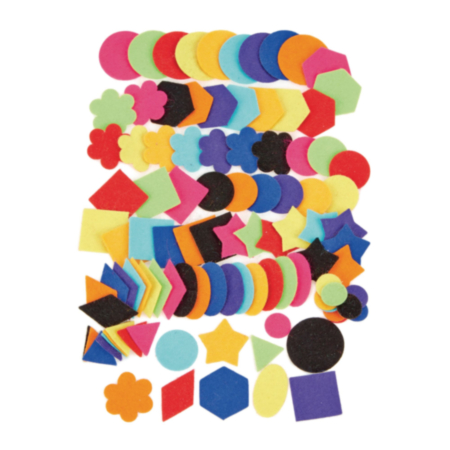 Assorted  Pack 100 Self Adhesive Felt Shapes