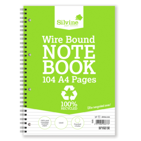 Rec A4 Tw Notebk104prule 4hole