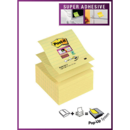 Large Format Lined Z-notes Canary Yellow