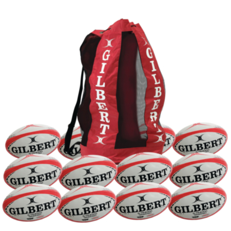 G-tr4000 School Pe Training Rugby Balls, Size 4-White-Red,Pack of 12 