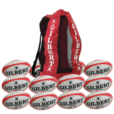 G-tr4000 School Pe Training Rugby Balls, Size 5 -White-Red,Pack of 12 