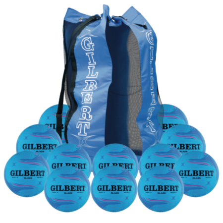 Gilbert Blaze School Netball-Blue-Size 5-Pack of 12