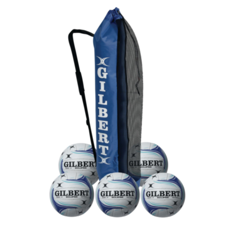 Gilbert Spectra School Netball- White -Size 4- Pack of 5 