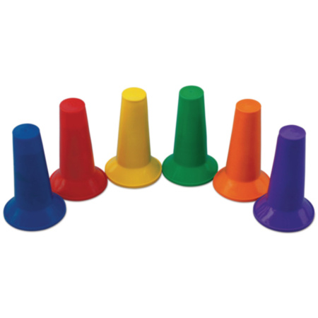 Soft Plastic School PE Cones- Assorted Colours- Pack of 48