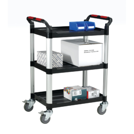 Plastic Tray Trolley With 3 Shelves