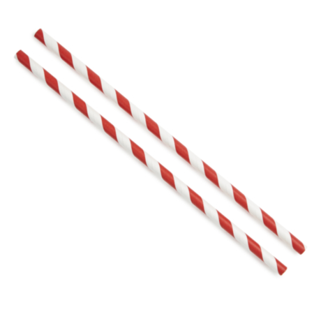 Paper Straw - Red Stripe 6mm  Pack 250