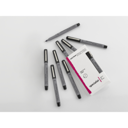 Spectrum Perm Fineliner Pen Pack 12 Black