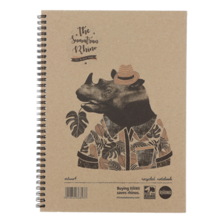 Recycled Twinwire Noteb A4 8mm Buff Pack 5