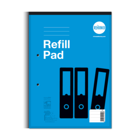 Refill Pads A4 Headbound 80p 8mm Blue Pack 6