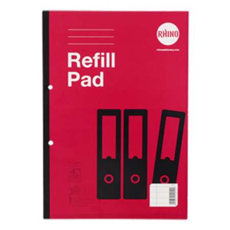 Refill Pads A4 80p 8mm Rul Margin Red Pack 6