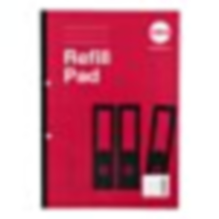 Refill Pads A4 80p 8mm Rul Margin Red Pack 6