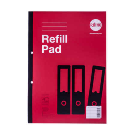Refill Pads A4 160p 8mm Margin Red Pack 3