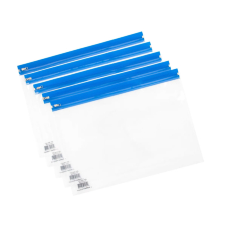 A4 Bulky Zip Wallets Blue Pack 25