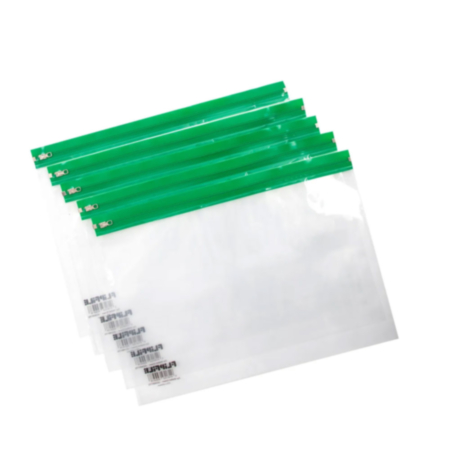 A4 Bulky Zip Wallets Green Pack 25