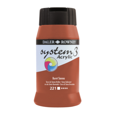 System3 Burnt Sienna Acrylic 500ml