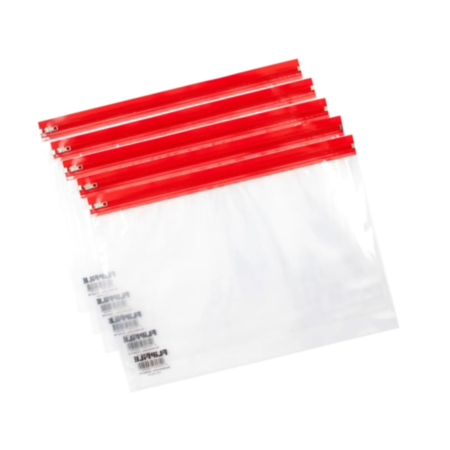 A4 Bulky Zip Wallets Red Pack 25