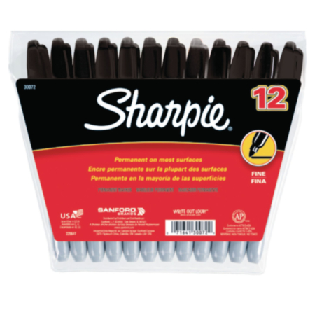 Sharpie Marker Black Pack 12