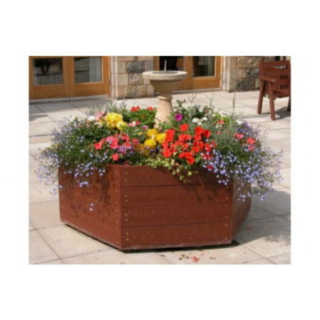 Hexagonal Recycled Plastic Commercial Planter