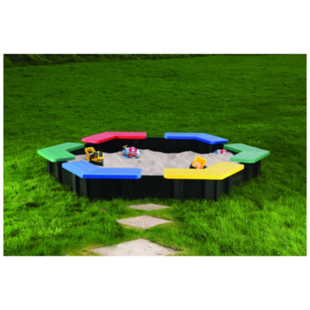 Outdoor Recycled Plastic Funky Playground Hexagonal Sandpit